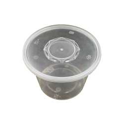 Food Bowl - Plastic Bowl with Lid - Clear - 32oz